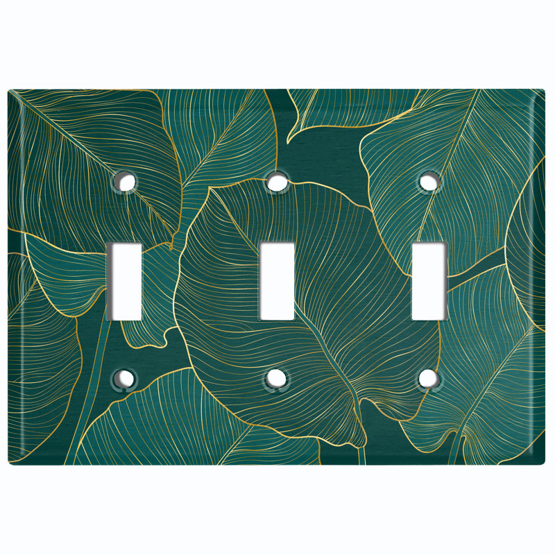 Plaque murale d'interrupteur à bascule 3 branches Monstera