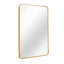 Miroir de salle de bain rectangulaire en métal doré 22 x 30 pouces pour mur, durable et élégant avec film incassable-135240305-135240311