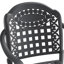 Cast Aluminum Patio Dining Chair 6PCS With Black Frame And Blue Cushions