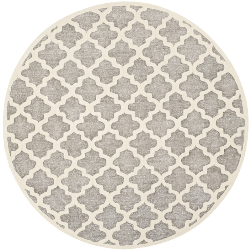 Precious Hand Tufted Performance Geometric Rug, Round 6'