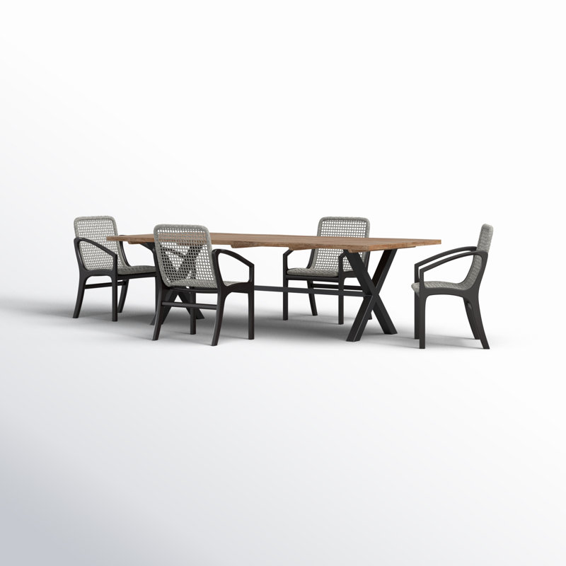 Eloisa 94.5'' Rectangular Outdoor Dining Set, 4