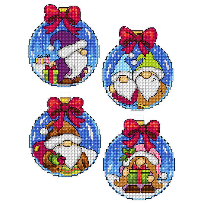 Gnomes in a Bauble - Kit de point de croix compté 205CS