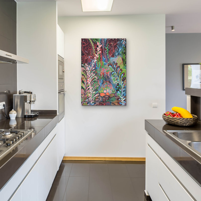 «In The Weeds» par Noemi Ibarz, art mural en verre acrylique, H 36 po x l 24 po x P 0,2 po