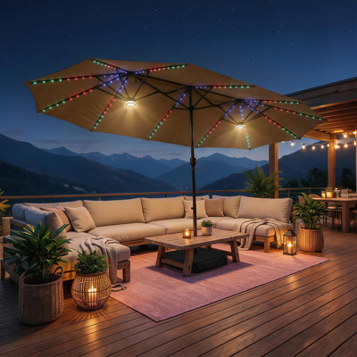 15 pi Double parasol solaire de patio