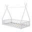 Lit simple en bois avec clôture, blanc-525400733