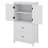 Wide Bathroom Storage Cabinet, Freestanding Bathroom Storage With Two Doors And Drawers, Adjustable Shelf-1463552688