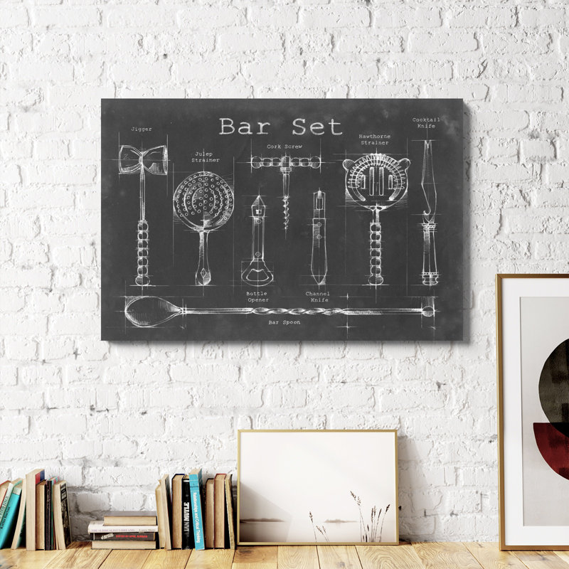 «Bar Set», peinture sur toile, H 32 po x l 48 po