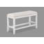 Ensemble de salle à manger 6 pièces à hauteur de comptoir Table rectangulaire blanche Bouteille de vin Chaises de rangement Tablette ouverte Meuble en bois massif
