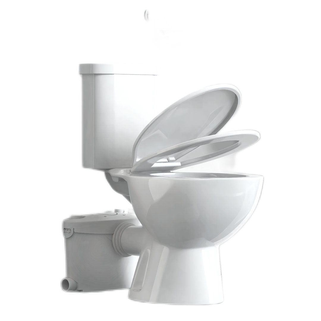 SUPERFLO Bathroom Macerating Toilet with 600W Macerator Pump, Sewage Ejector, and Upflush Toilet System SUPERFLO