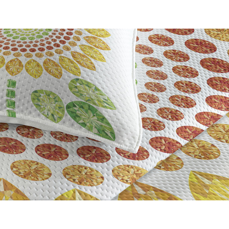Flower Eclectic Geometric Shapes Coverlet