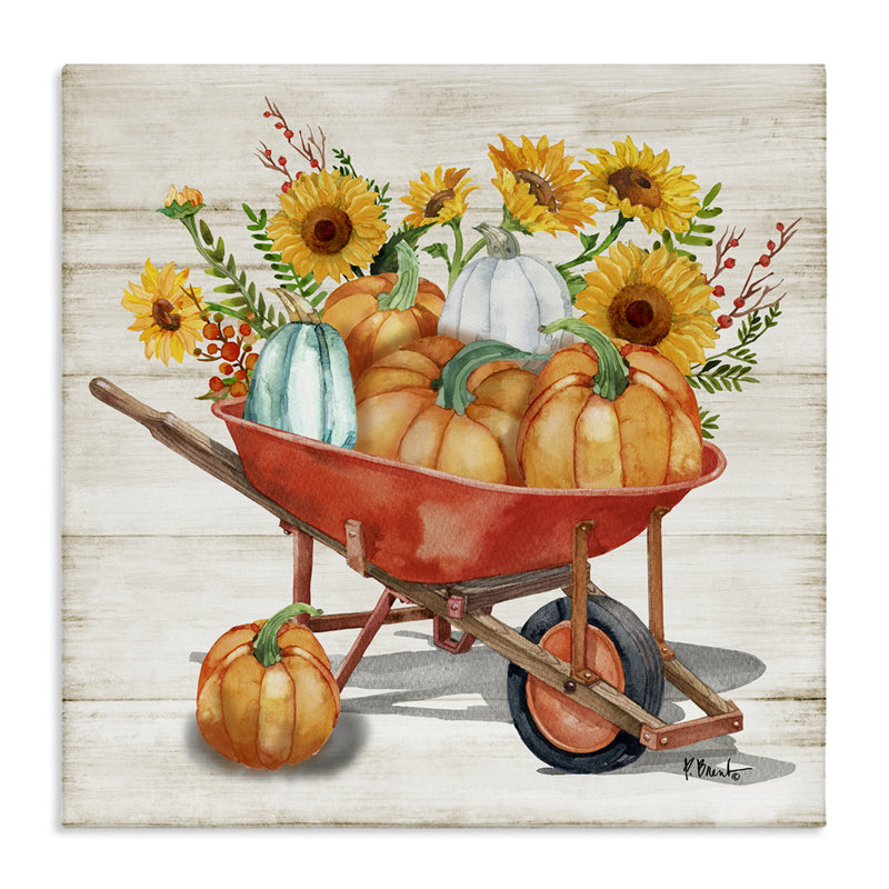 «Rustic Harvest Wagon» par Paul Brent, H 17 po x l 17 po