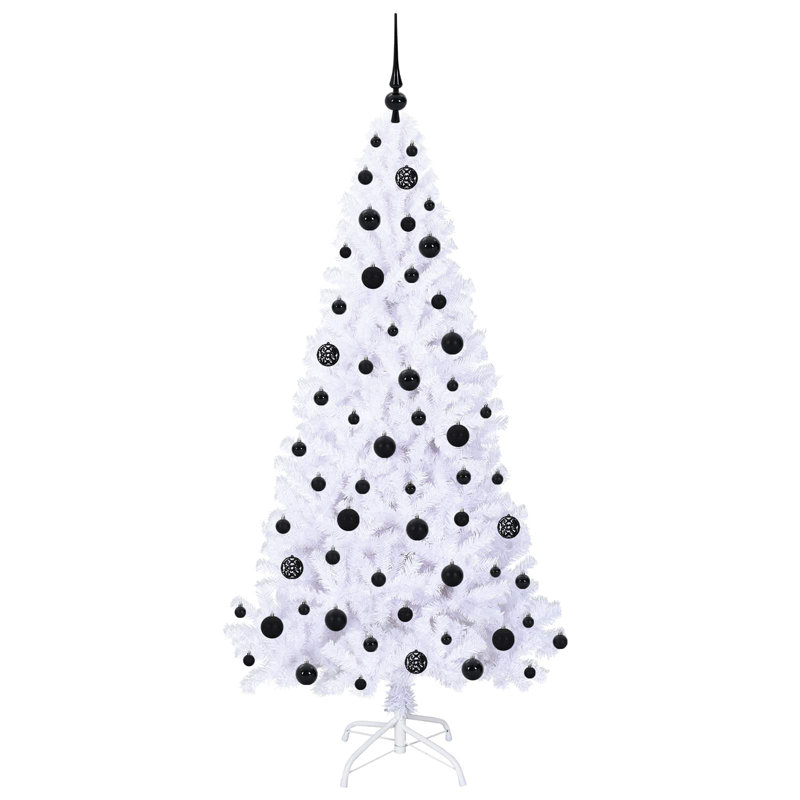 Lighted Artificial Christmas Tree, 180cm H, Black