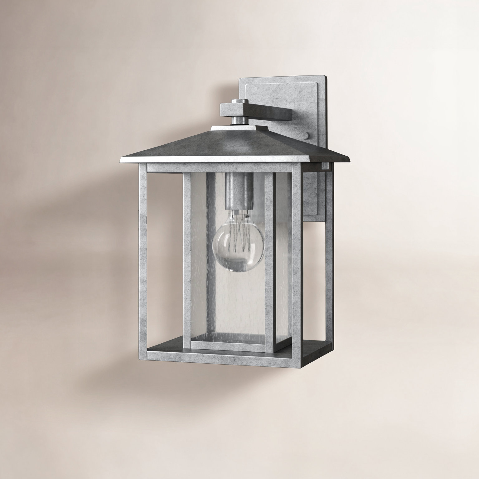 Vermont Single Light Outdoor Wall Light, 100W A19 Medium, 14" H x 9" W, Weathered Pewter
