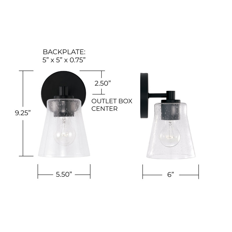 Armed Sconce, Matte Black
