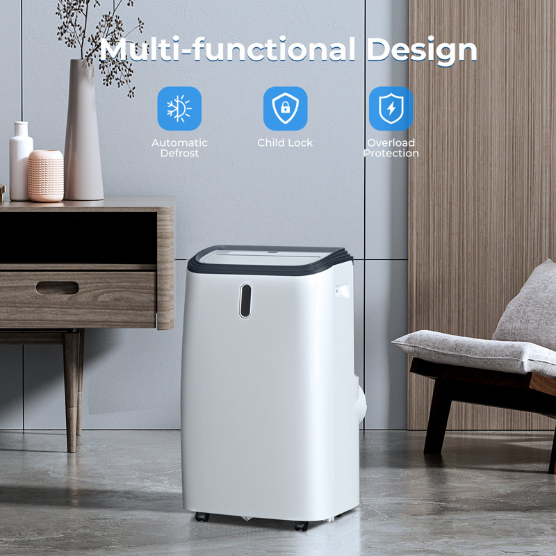 Electactic 14,000 Btu Portable Air Conditioner - 3-in-1 Cooling, Dehumidifier & Fan, 24h Timer, Sleep Mode, Remote Control, Etl Certified & Auto Evaporation