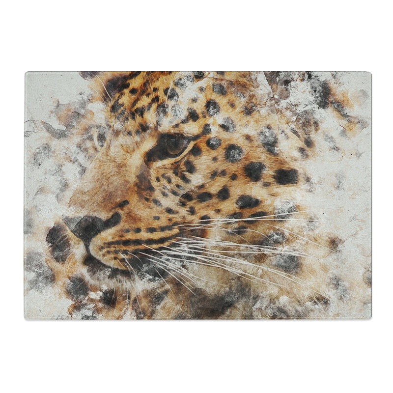 Leopard Vol.1 Watercolour Chopping Board, 20cm W x 28.5cm L