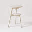 Table d'appoint ronde à 2 niveaux en bois massif avec tablette inférieure-574690925