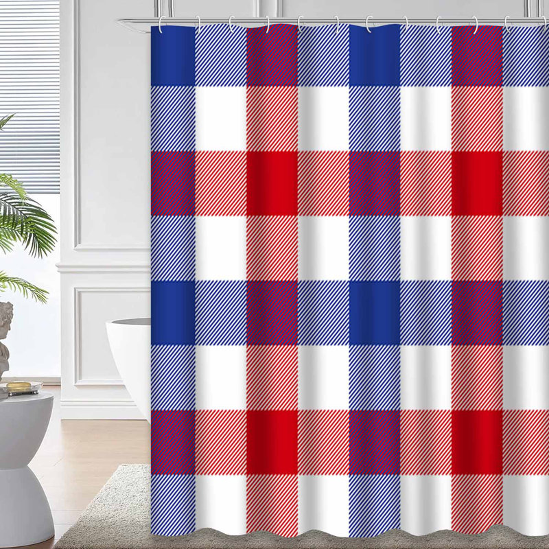 Rideau de douche Tartan, L 72 po x l 78 po