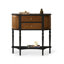 Console en bois massif noir et brun-1187516620
