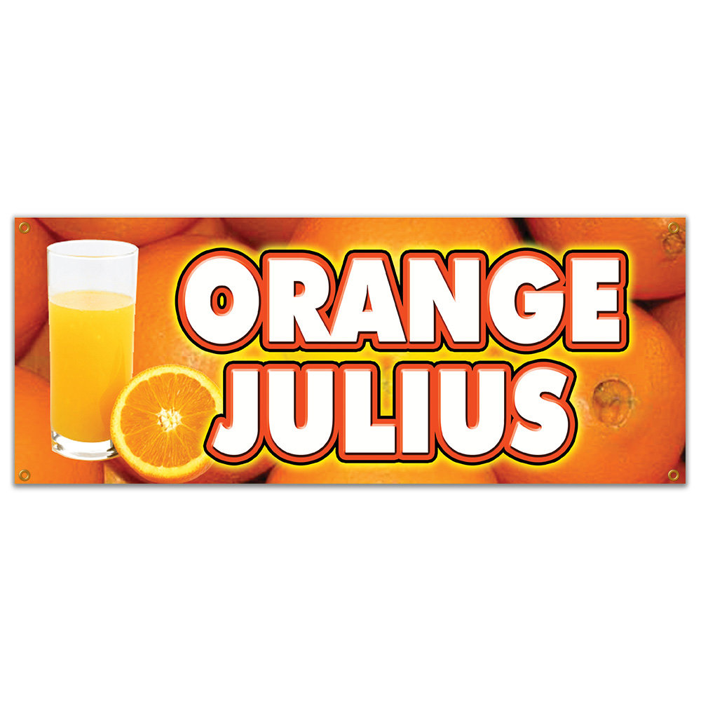 SignMission ORANGE JULIUS BANNER SIGN Fresh Drinks Cold Ice Soda
