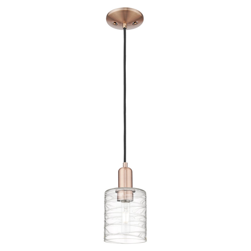 Arcadia - Landenne - Mini-luminaire suspendu à cordon 5 lumières 1 po, Cuivre antique, Tourbillon déco
