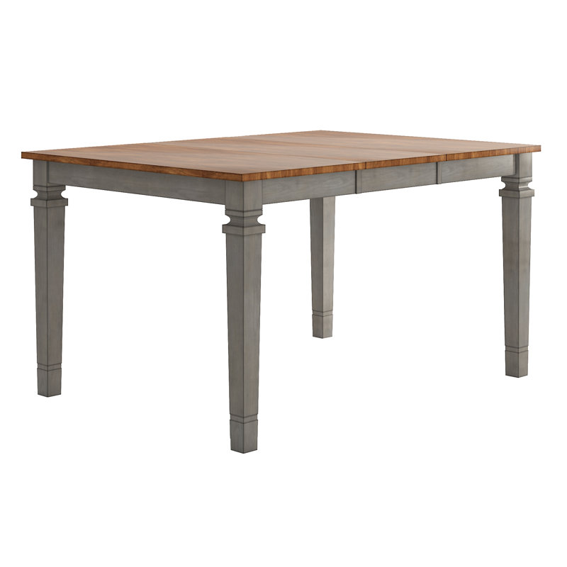 Table de salle à manger extensible Alyra, Gris antique