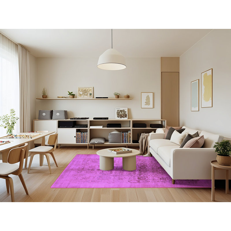 Washable Abstract Indoor Rug, Rectangle 7' x 9'