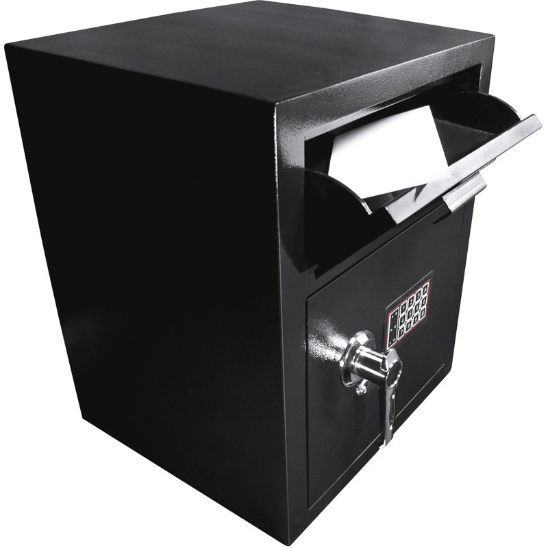 Coffre-fort de 1,1 pi³ en acier avec clavier numérique, pour espèces, chèques et courrier, avec code NIP à 2 broches.