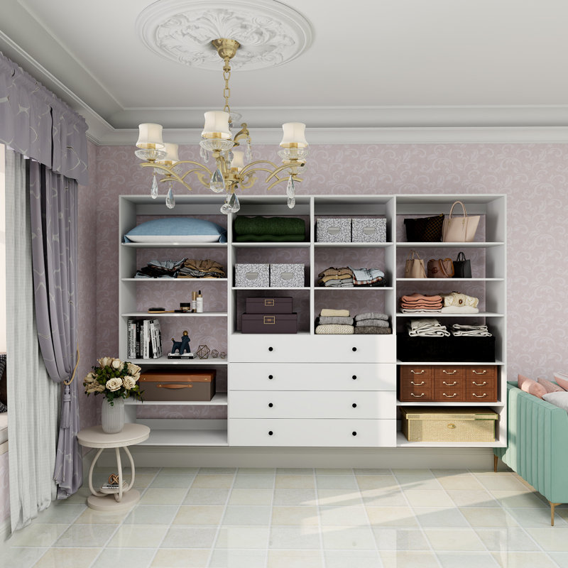 Système de rangement modulaire avec 8 tiroirs, système de rangement pour garde-robe