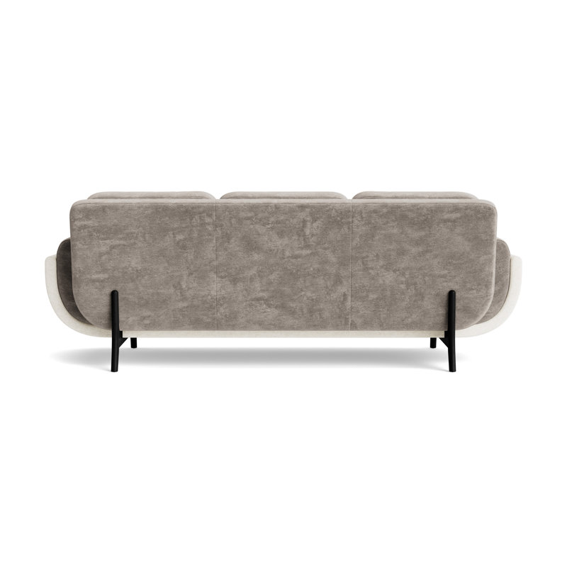 Regatta 100 Sofa, Vintage Chenille - Mink/Textured Slub Weave- Linen, Black