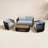 Aniston 4-pc. Teak & Black Rope Swivel Chair Conversation Set With 47" Coffee Table