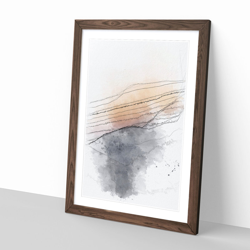 Sri Pada Adams Peak In Sri Lanka - Single Picture Frame Painting on MDF, 33cm H x 24cm W x 2cm D, Walnut Framed
