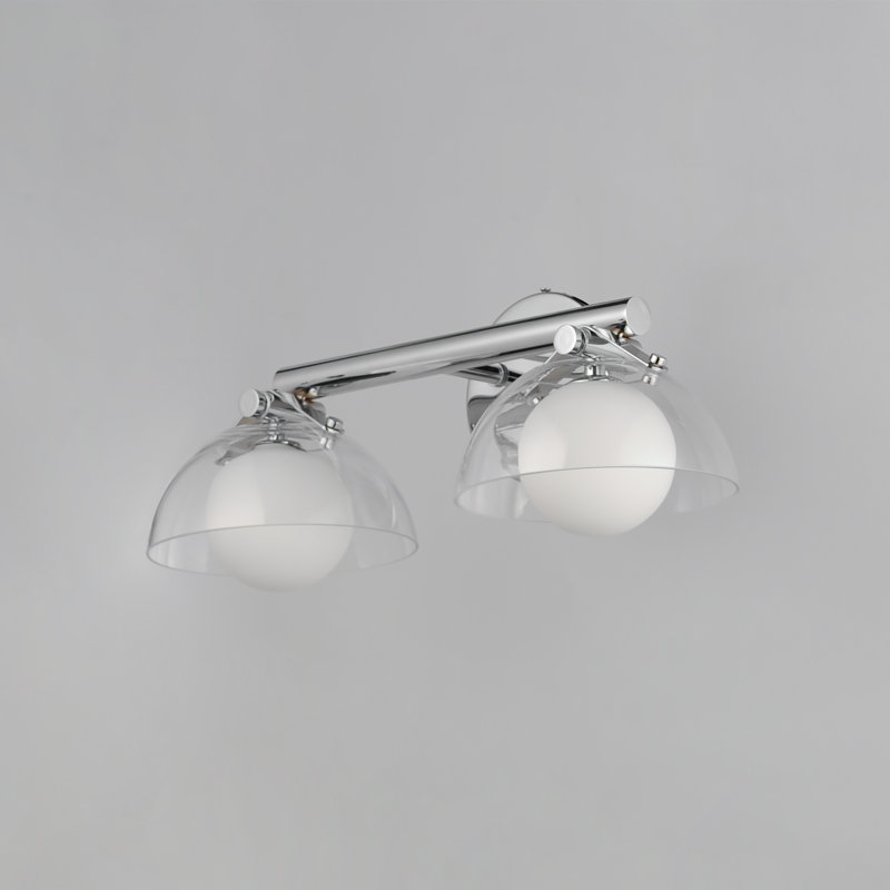 Domain 1 - Light Armed Sconce, Clear, 2, Polished Chrome