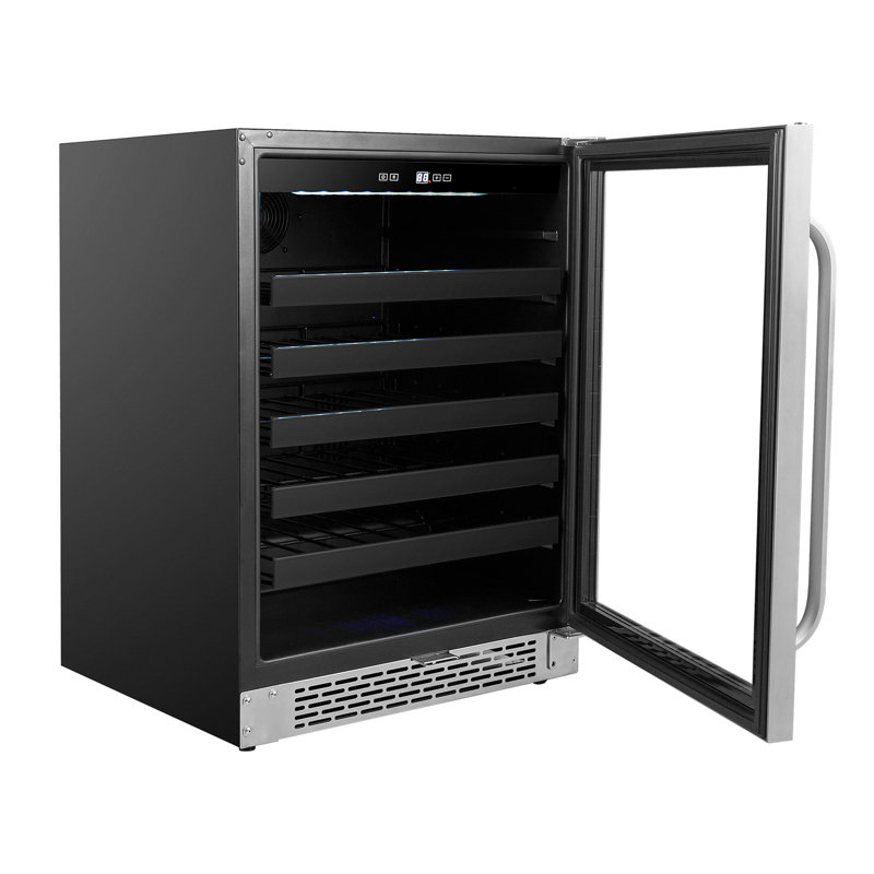 Whynter 24'' width 46 Bottle Single Zone Built-In Wine Refrigerator with Lock