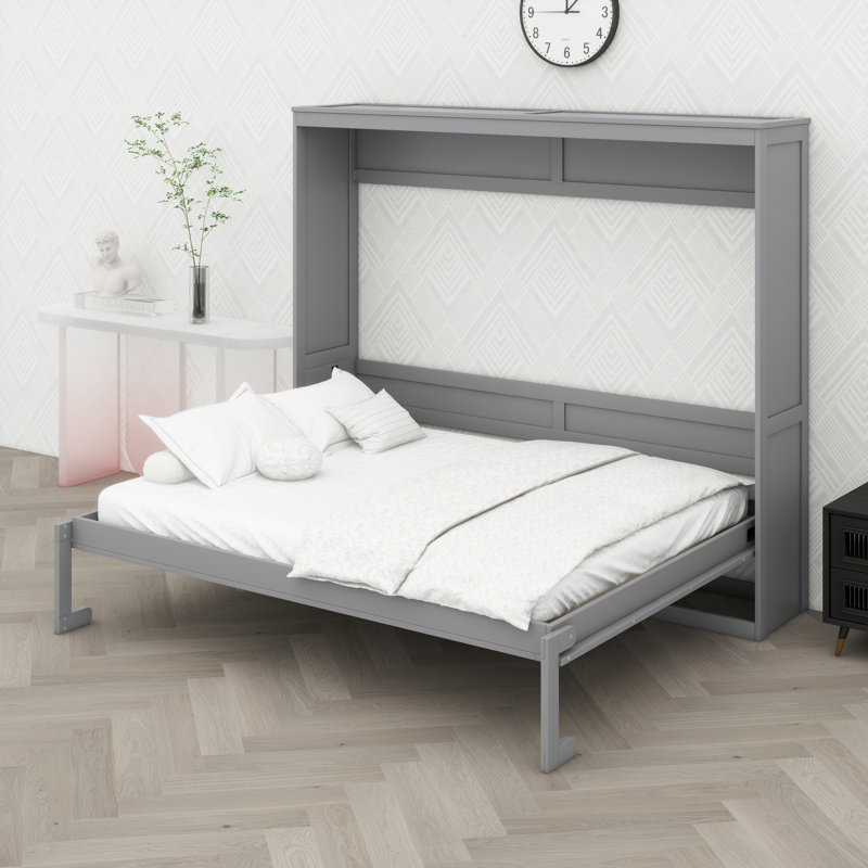 Lit escamotable pour plafond bas: combinaison canapé-lit facile d'accès, Gris
