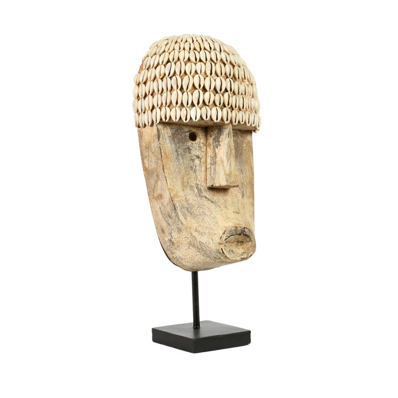 The Cowrie Mask on Stand, 40cm H x 10cm W x 17cm D