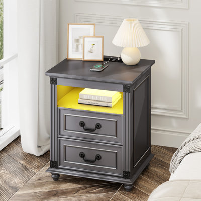 50cm W Manufactured Wood Bedside Table