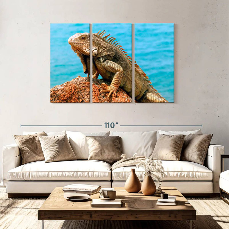 Brampt Iguana By The Sea, 48" H x 74" W