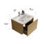 Meuble-lavabo suspendu de 61 cm avec lavabo en surface solide blanche, armoire de salle de bain murale en chêne naturel rayé, meuble-lavabo moderne préassemblé-86991634