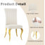 Ensemble de 4 chaises de salle à manger blanches avec pieds dorés-2102391379