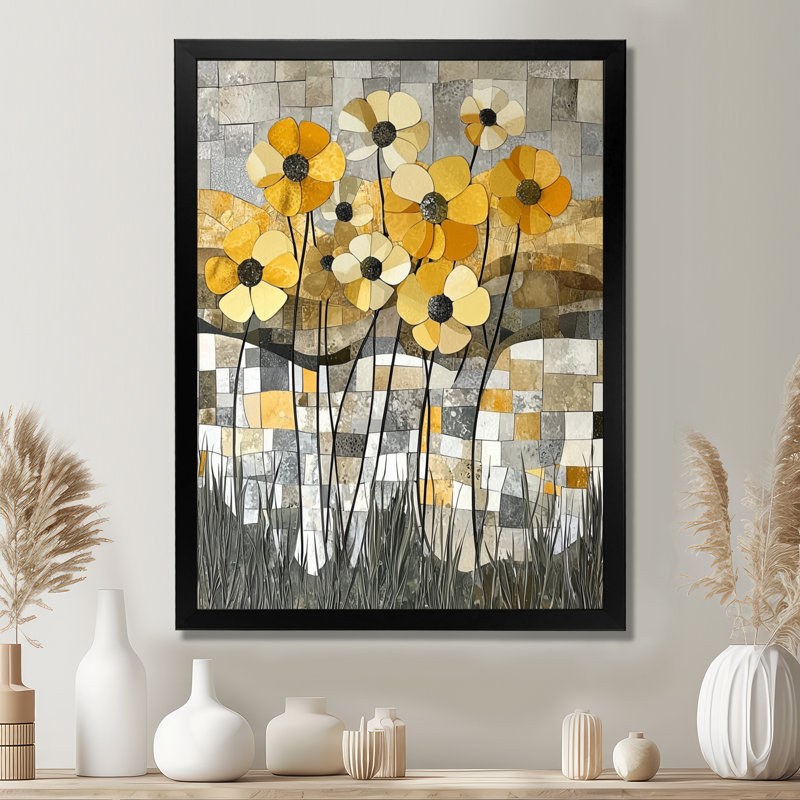Harewood - art mural abstrait, H 32 po x l 16 po, Black, Reproduction encadrée d'une seule photo