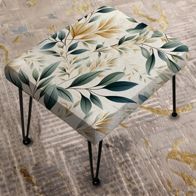Neutral Leaves - Plants Rectangle Ottoman