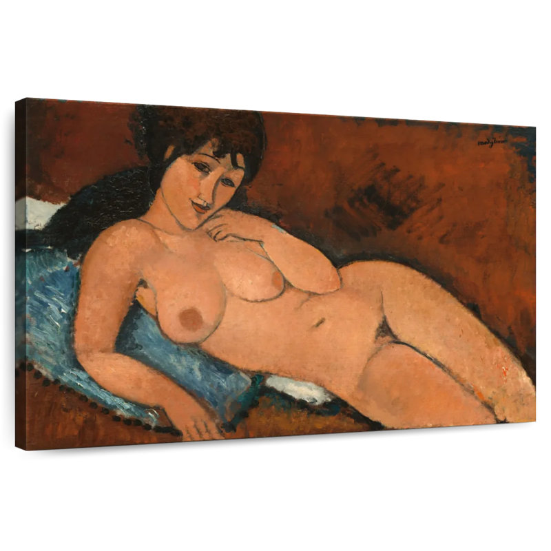 Nude On A Blue Cushion, H 24 po x l 36 po