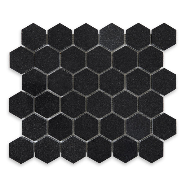 Absolute Black Polished Granite Hexagon Mosaic