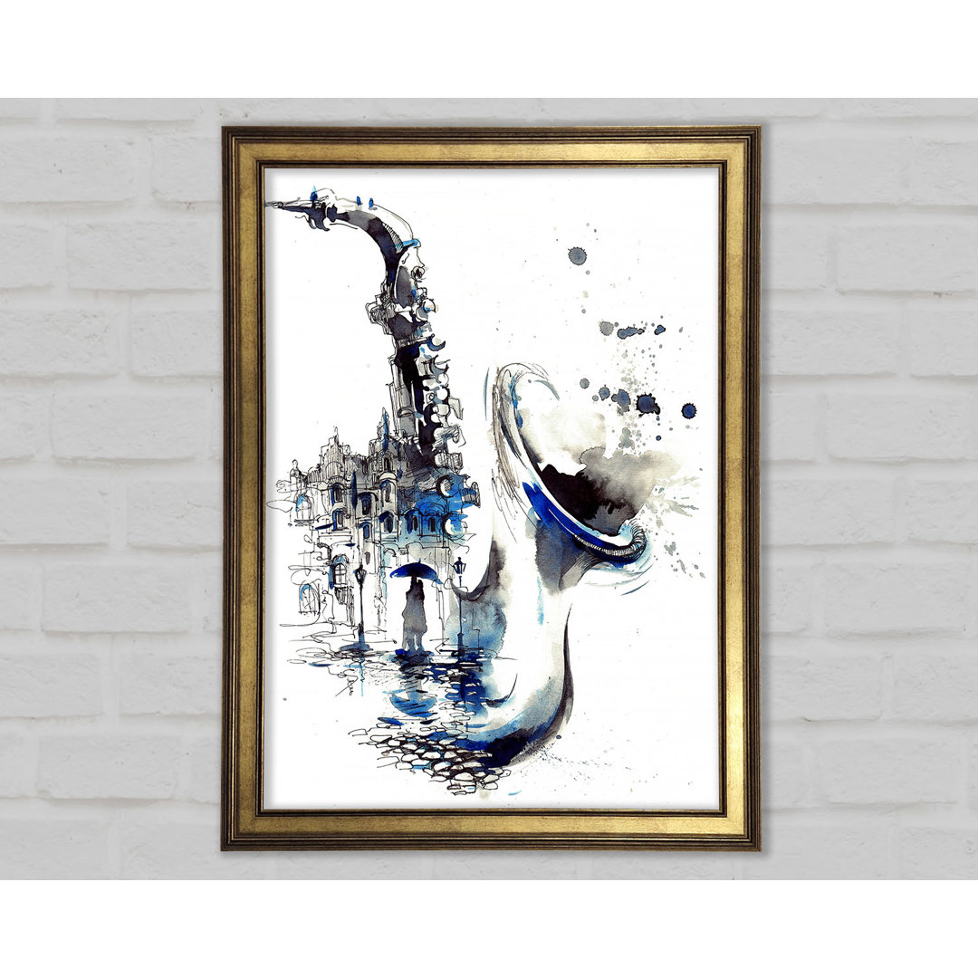 Gerahmter Kunstdruck Saxophone City