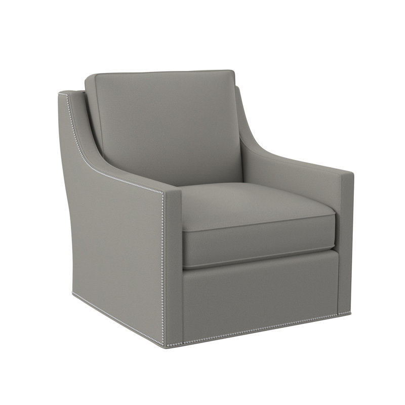Sonoma Upholstered Swivel Armchair, Pewter Small, Fizz Ivory 100% Polyester