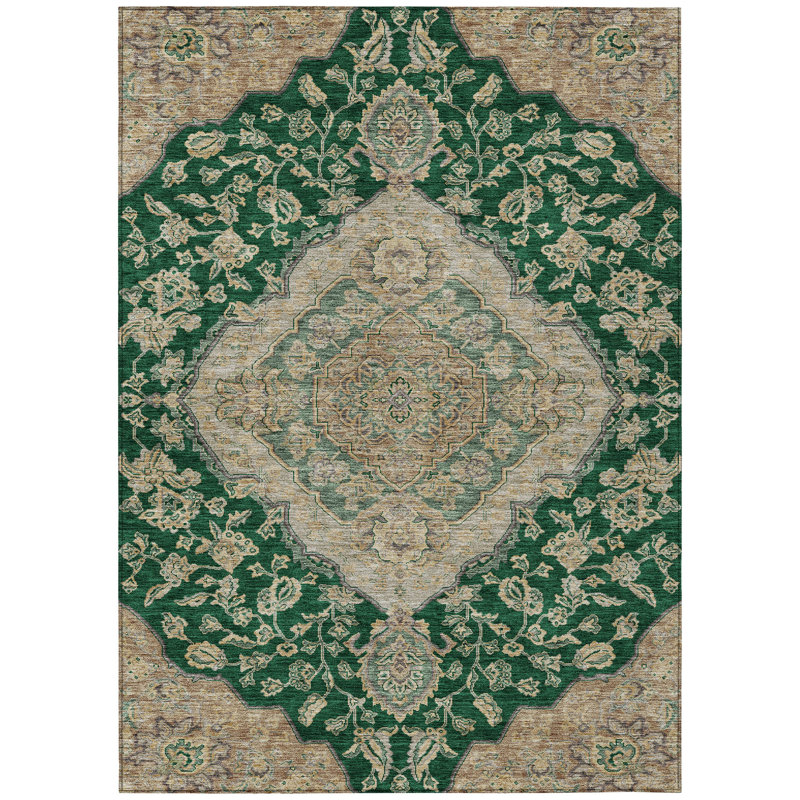 Celia Green Washable Indoor-Outdoor Rug - , 9' x 12'
