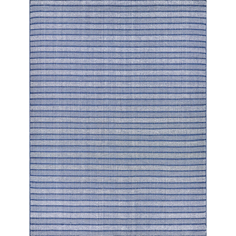 Nova Striped Area Rug in Blue, Rectangle 6' x 9'