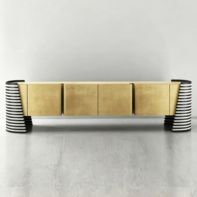 Meuble télé de style moderne et luxueux, Jaune