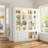 63" Glass Door Display Bookcase Cabinet With LED Lighting-1505938586
